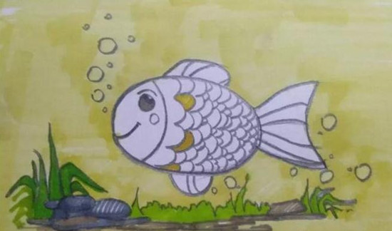 吐泡泡的小鱼儿怎么画?