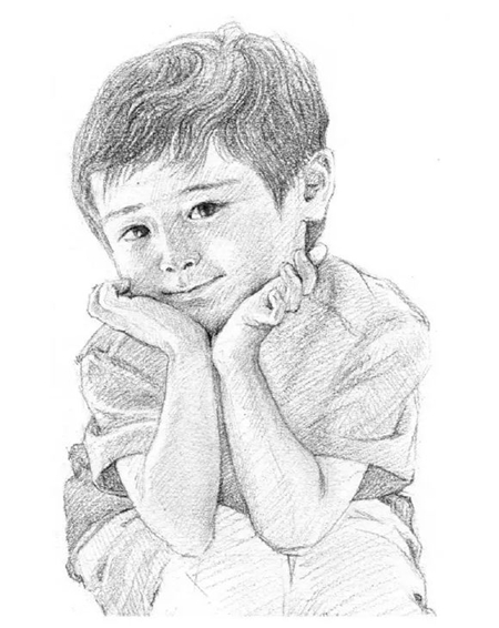 素描人物教程：小男孩的画法