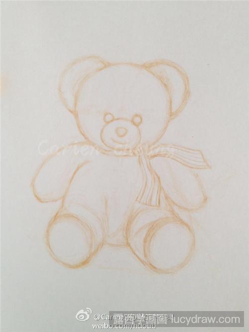 彩铅画泰迪熊教程