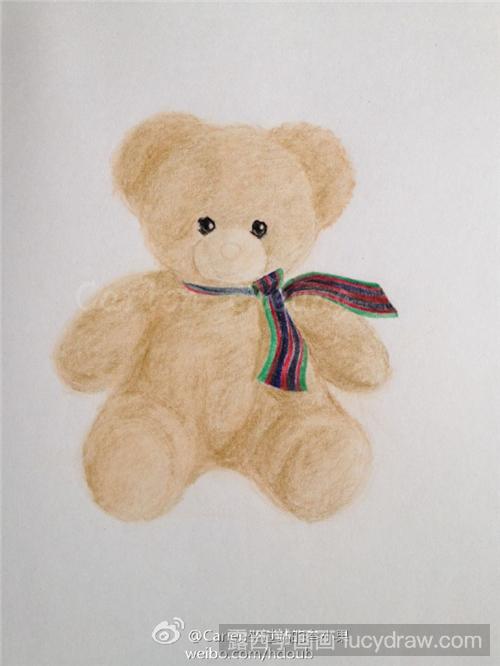 彩铅画泰迪熊教程