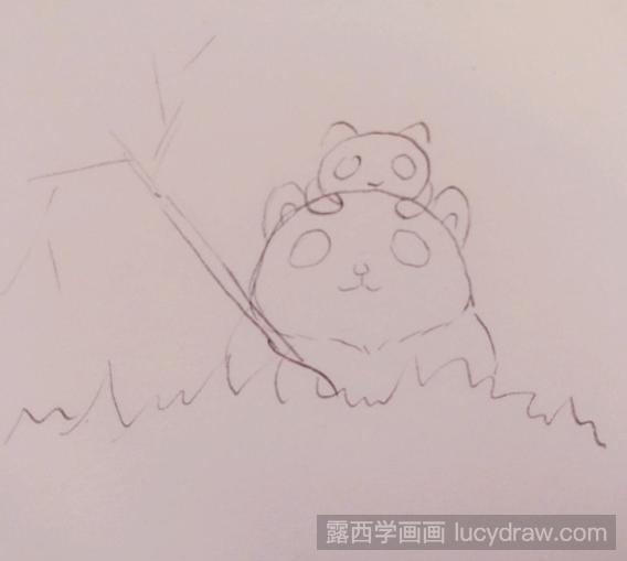 大熊猫吃竹子简笔画教程