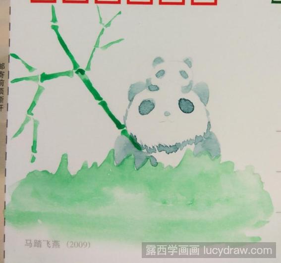 大熊猫吃竹子简笔画教程