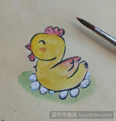 儿童画母鸡下蛋的画法