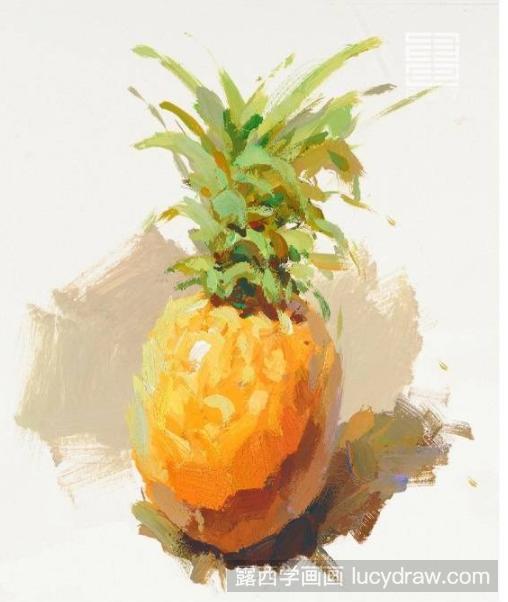 水粉画菠萝的画法