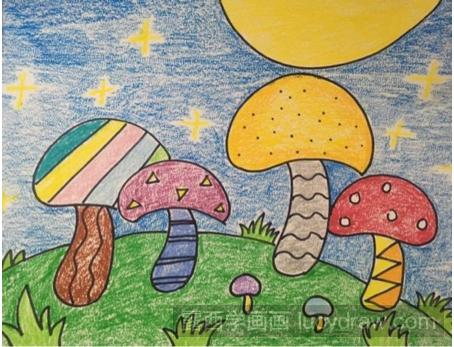 儿童画蘑菇的画法