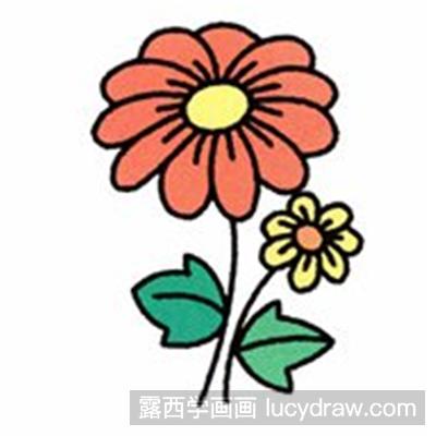 绘画教程：如何画一朵彩色的菊花