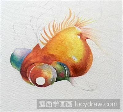 水彩金鱼的绘画教程
