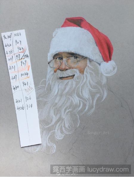 彩铅画圣诞老人的步骤