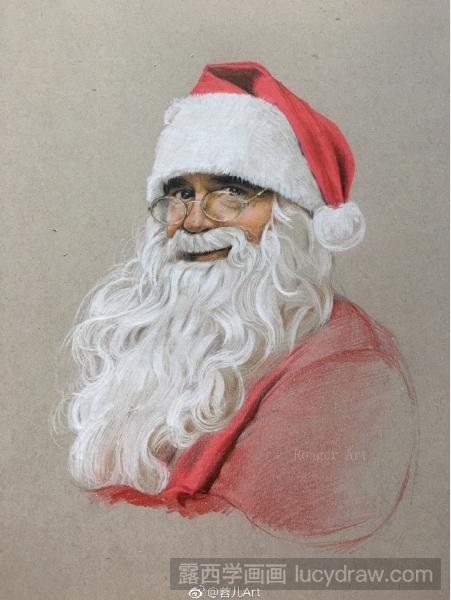 彩铅画圣诞老人的步骤