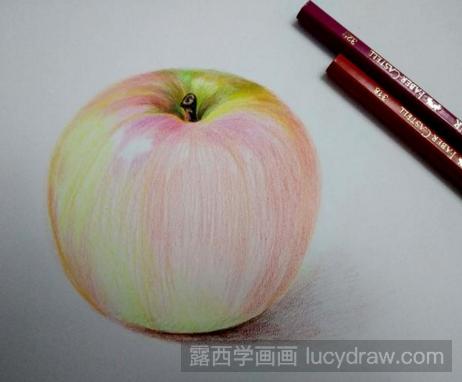 教你用彩铅画逼真的苹果