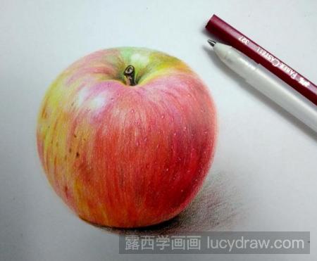 教你用彩铅画逼真的苹果