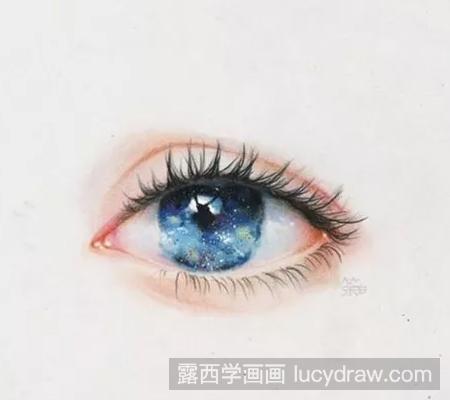 彩铅画教程：怎么画星空眼睛