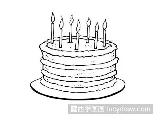 生日蛋糕简笔画教程