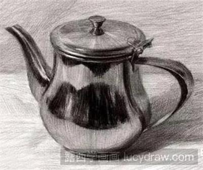 不锈钢茶壶素描画法