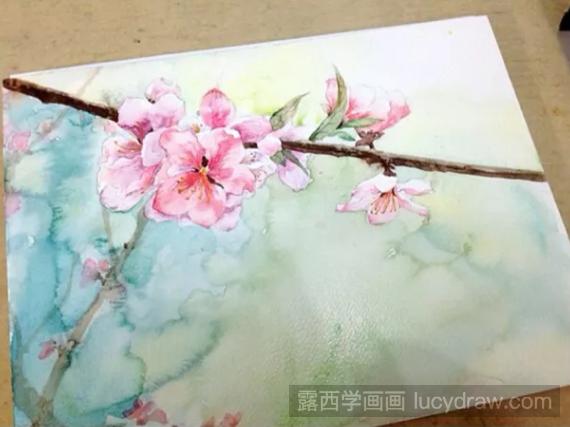 水彩画教程：怎么画桃花