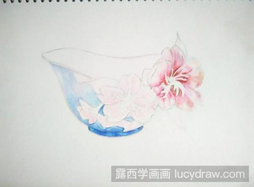 彩铅画教程：怎么画樱花瓷碗