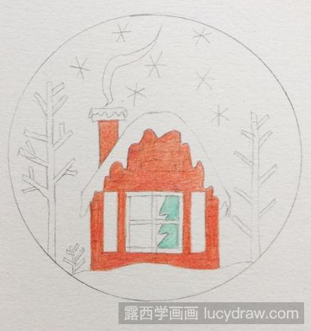 简单的彩铅画小房子教程