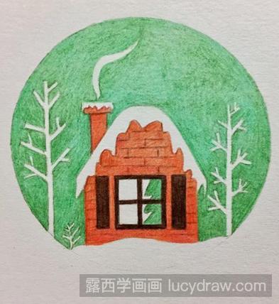 简单的彩铅画小房子教程