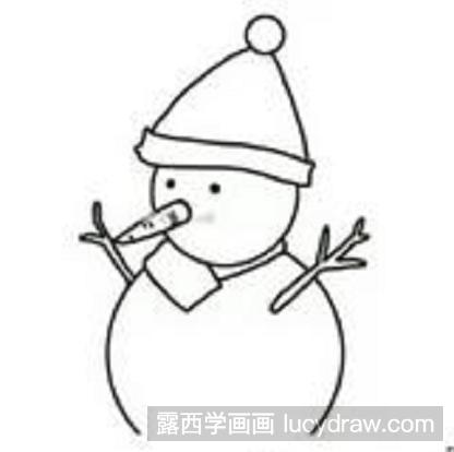 冬天雪人的简笔画教程