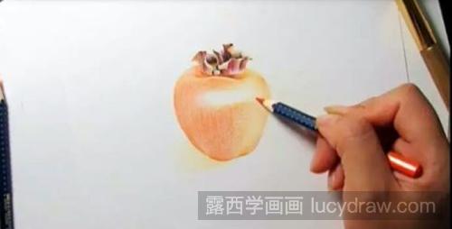 柿子彩铅画教程