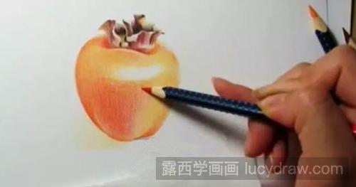 柿子彩铅画教程