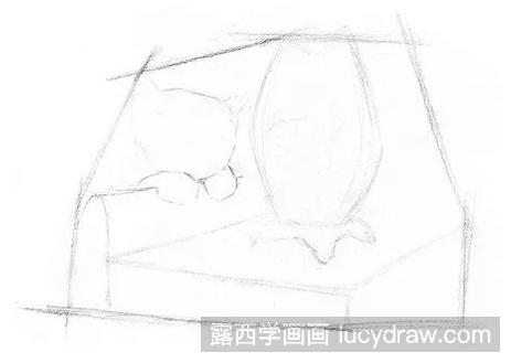 猫咪和鱼缸素描教程