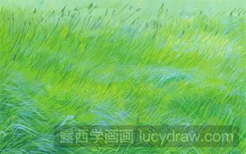 水彩大片草地的画法