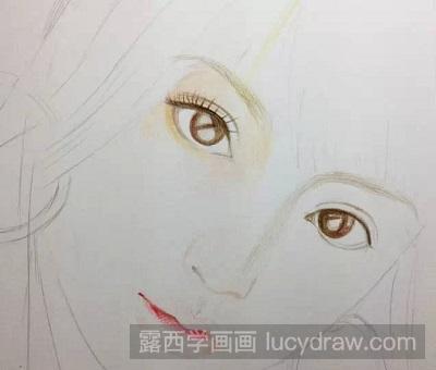 彩铅画教程：手绘大明星美女教程