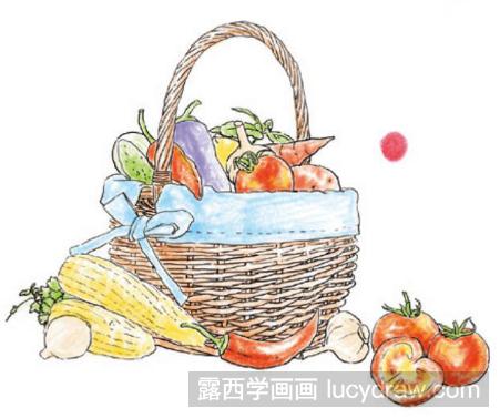 蔬菜篮子儿童画图片