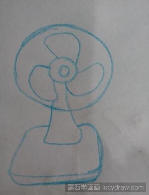 电风扇儿童画教程