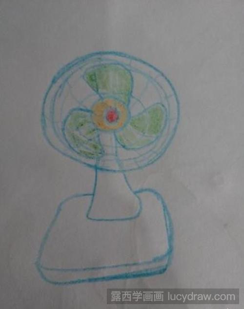 电风扇儿童画教程
