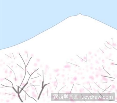 富士山儿童画教程