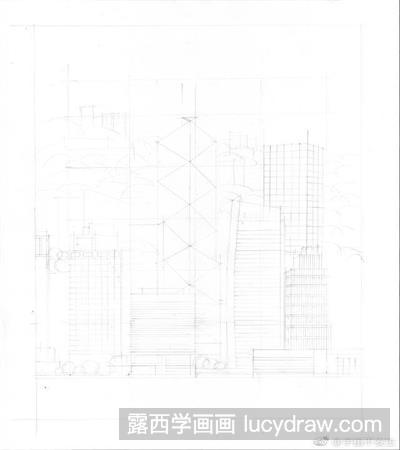 城市高层建筑钢笔画明暗画法教程