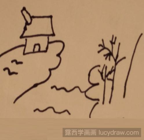 简笔画教程：教你画小桥流水人家