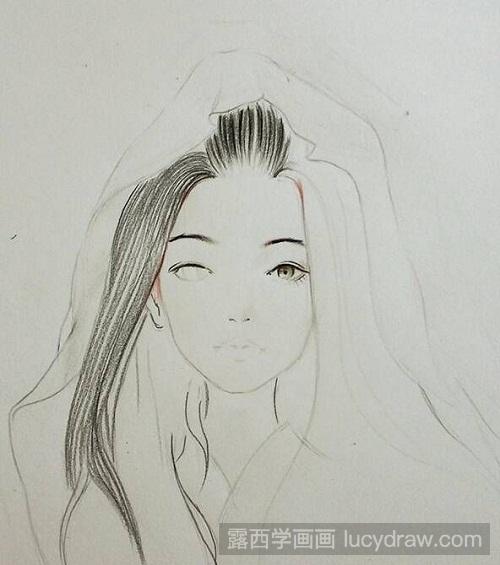 彩铅手绘古风人物画