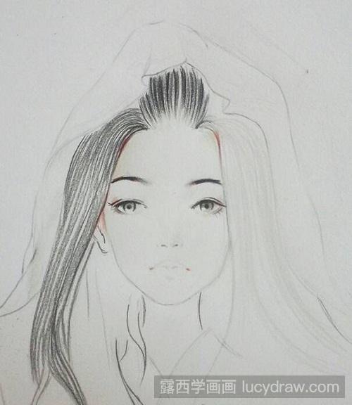 彩铅手绘古风人物画