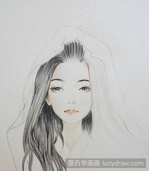 彩铅手绘古风人物画