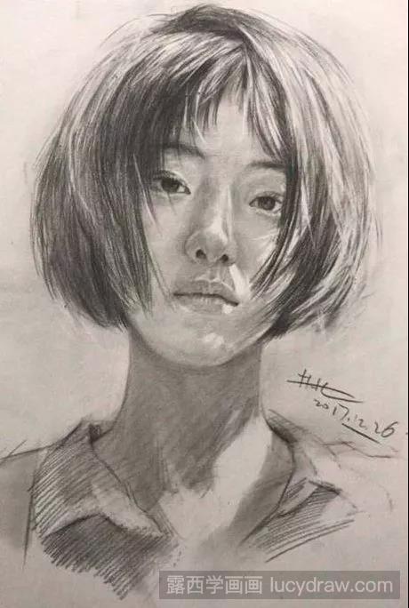 素描教程：阳光美女的素描画法