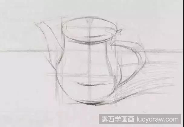 静物素描：不锈钢茶壶的画法