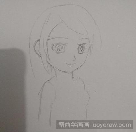 简笔画小女孩微侧面教程