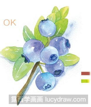 水彩画教程：怎么画蓝莓