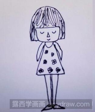 怎样画简单的小女孩插画图像