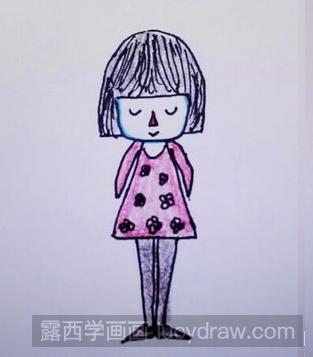 怎样画简单的小女孩插画图像