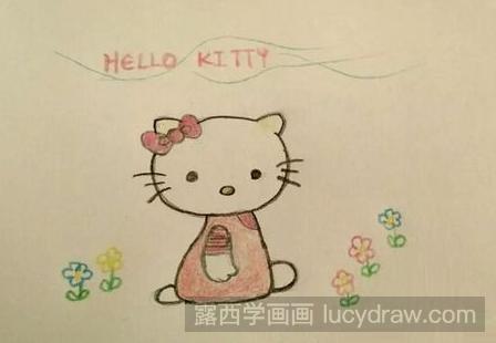 简笔画教程：手绘铅笔画卡通Hello Kitty凯蒂猫