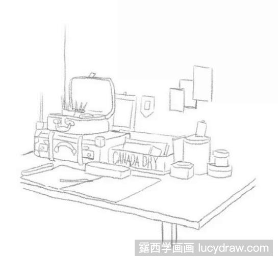 彩铅画教程：怎么画书桌