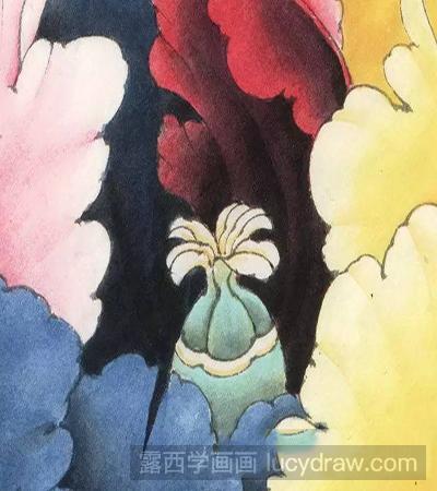 工笔画：牡丹花蕊和花房设色教程  
