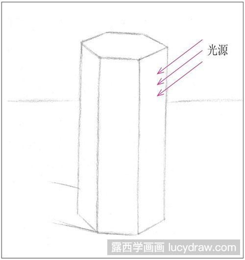 素描六棱柱(纵向)教程