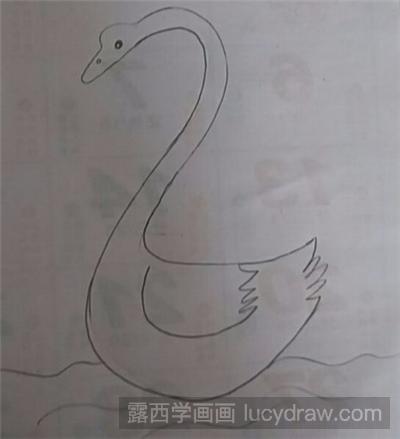 游泳的天鹅简笔画教程