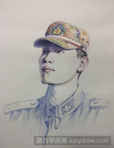 军人绘画彩铅图片