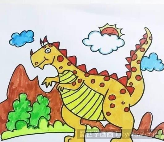 如何教小朋友画一只恐龙